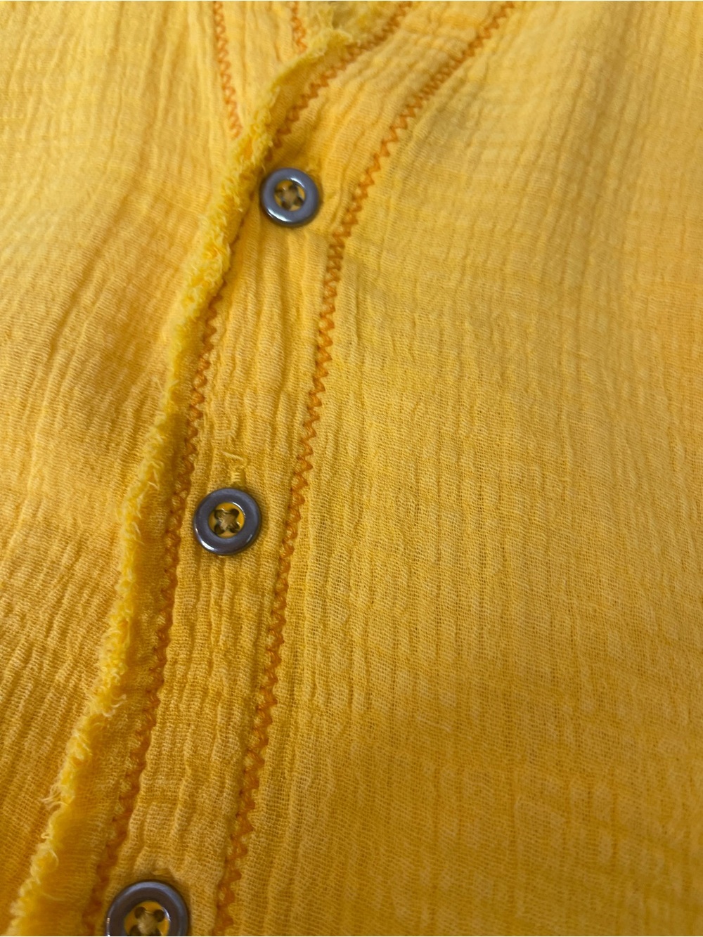 We The Free People Summer Daydream Button Down Shirt Size Medium Yellow Papaya - Picture 12 of 16